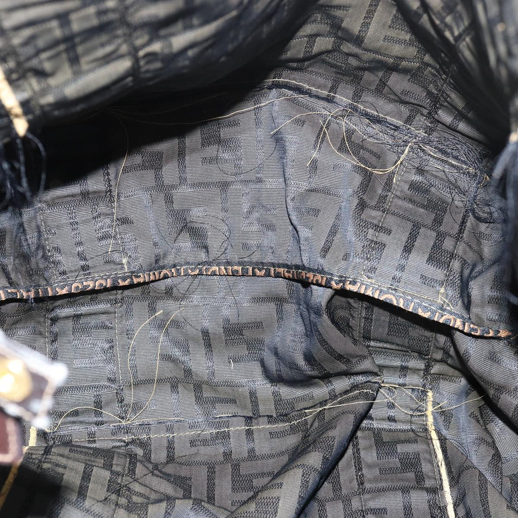 FENDI Zucca Canvas Boston Bag Brown Black83329