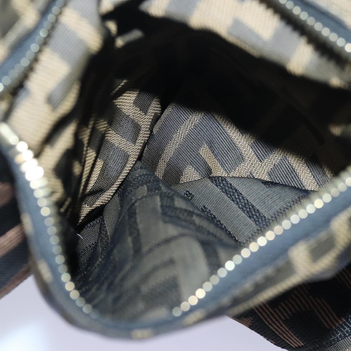 FENDI Zucca Canvas Boston Bag Brown Black83329