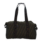 FENDI Zucca Canvas Boston Bag Brown Black83329