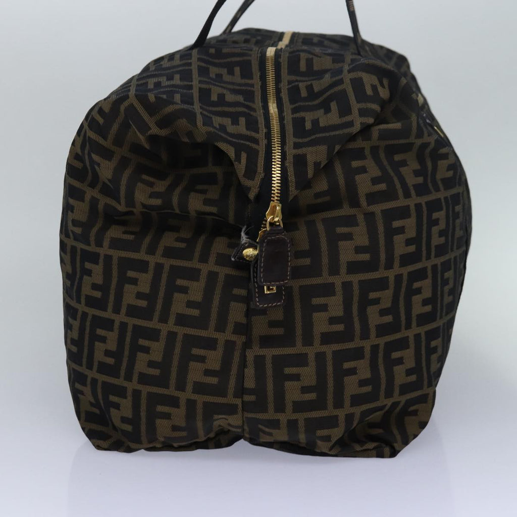 FENDI Zucca Canvas Boston Bag Brown Black83329