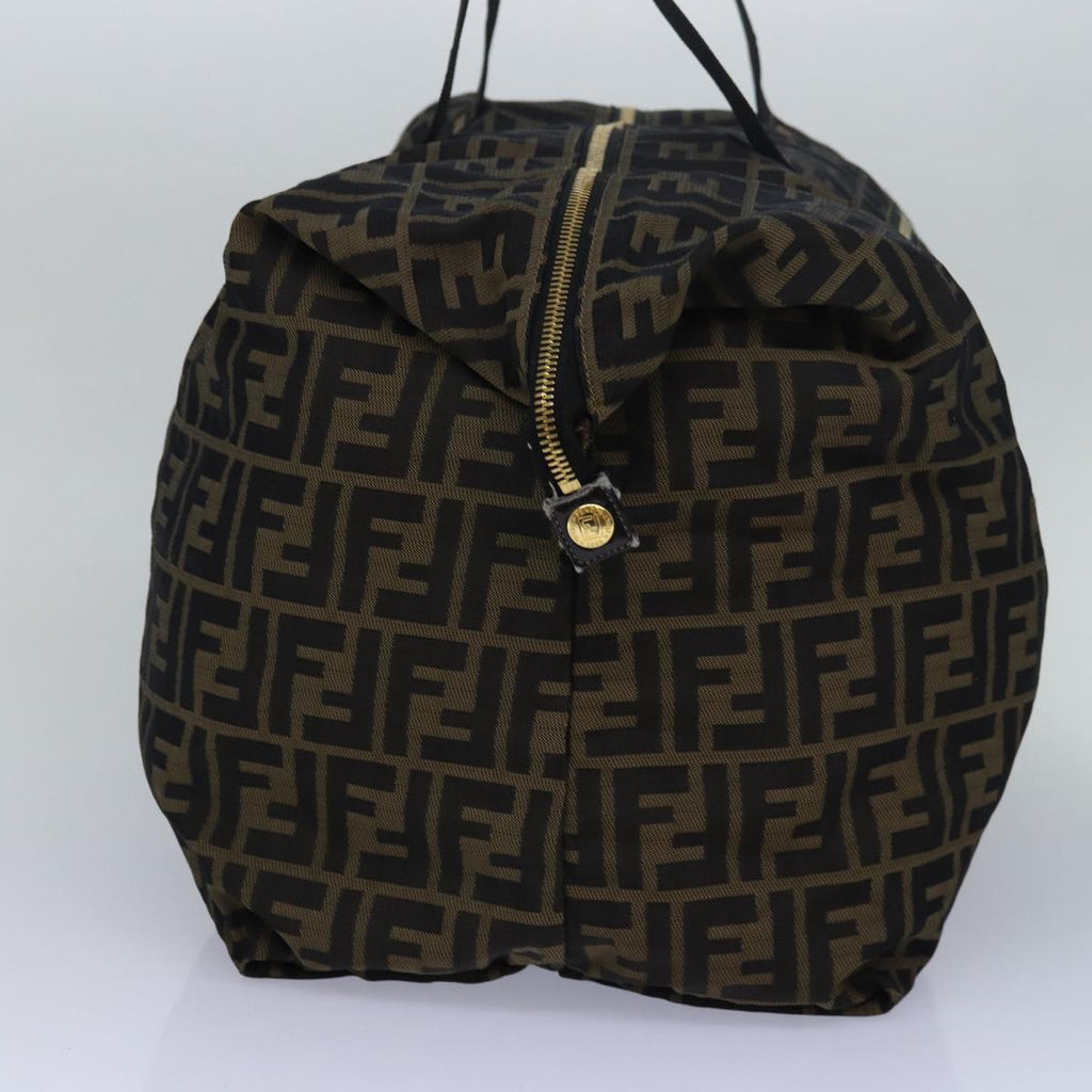 FENDI Zucca Canvas Boston Bag Brown Black83329