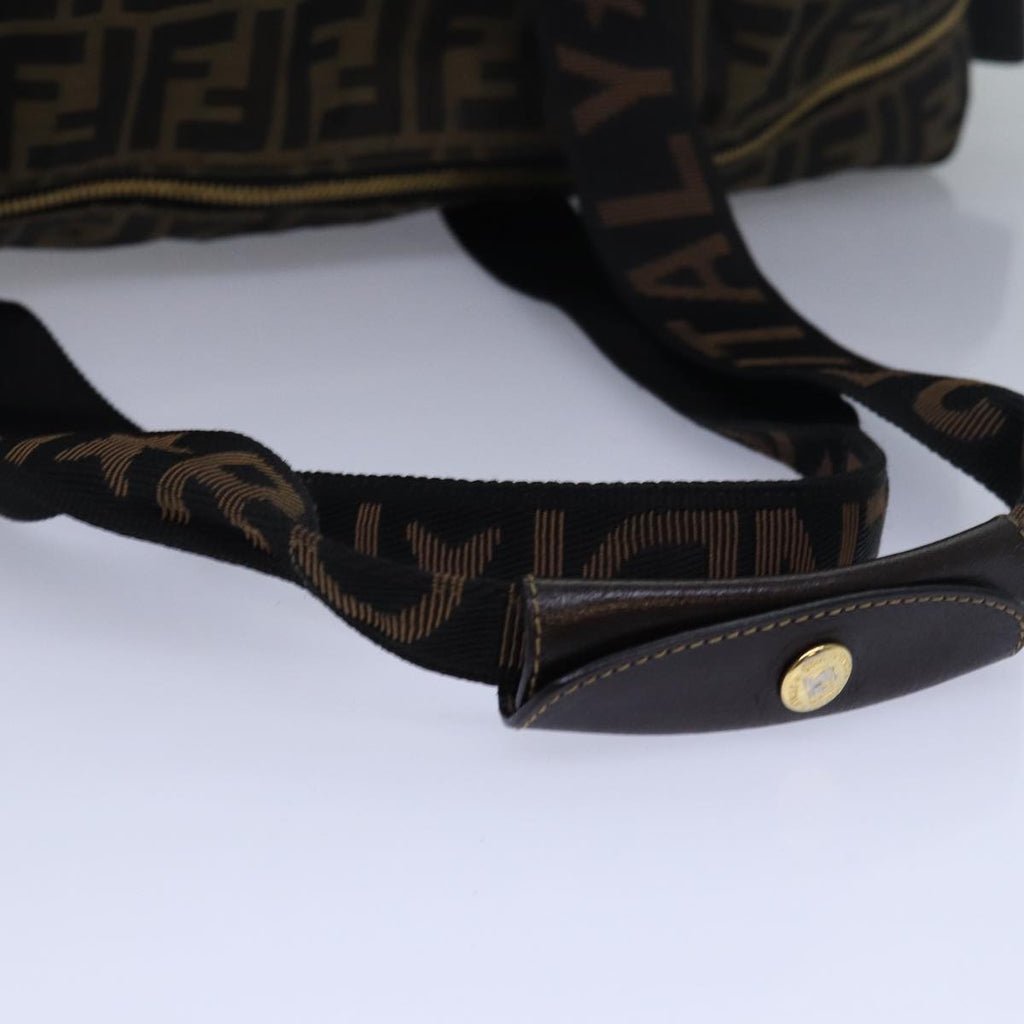 FENDI Zucca Canvas Boston Bag Brown Black83329