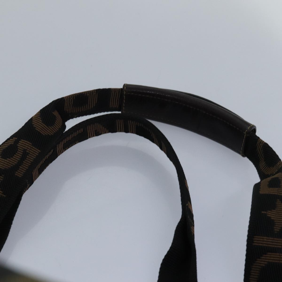 FENDI Zucca Canvas Boston Bag Brown Black83329