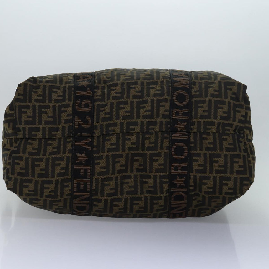 FENDI Zucca Canvas Boston Bag Brown Black83329