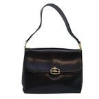 CELINE Shoulder Bag Leather Black  83339