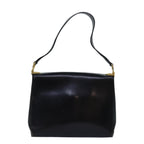CELINE Shoulder Bag Leather Black  83339