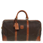 CELINE Macadam Canvas Boston Bag PVC Leather Brown  83386