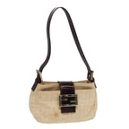 FENDI Zucca Canvas Mamma Baguette Shoulder Bag Beige83401