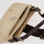 FENDI Zucca Canvas Mamma Baguette Shoulder Bag Beige83401