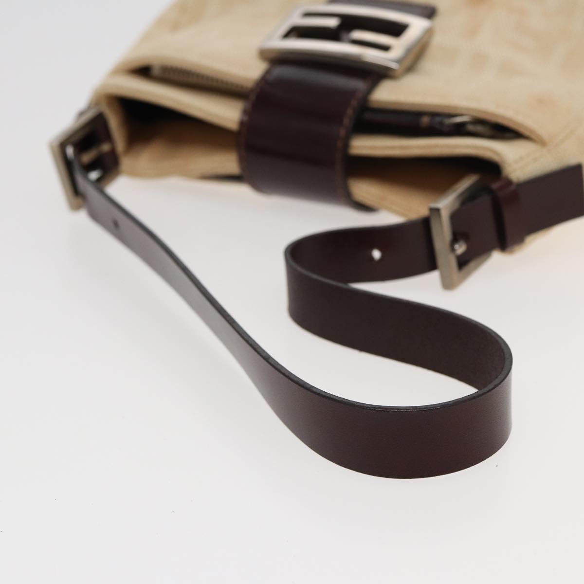 FENDI Zucca Canvas Mamma Baguette Shoulder Bag Beige83401