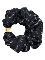 CELINE Rayure Bracelet Slik Scrunchy Gold Black