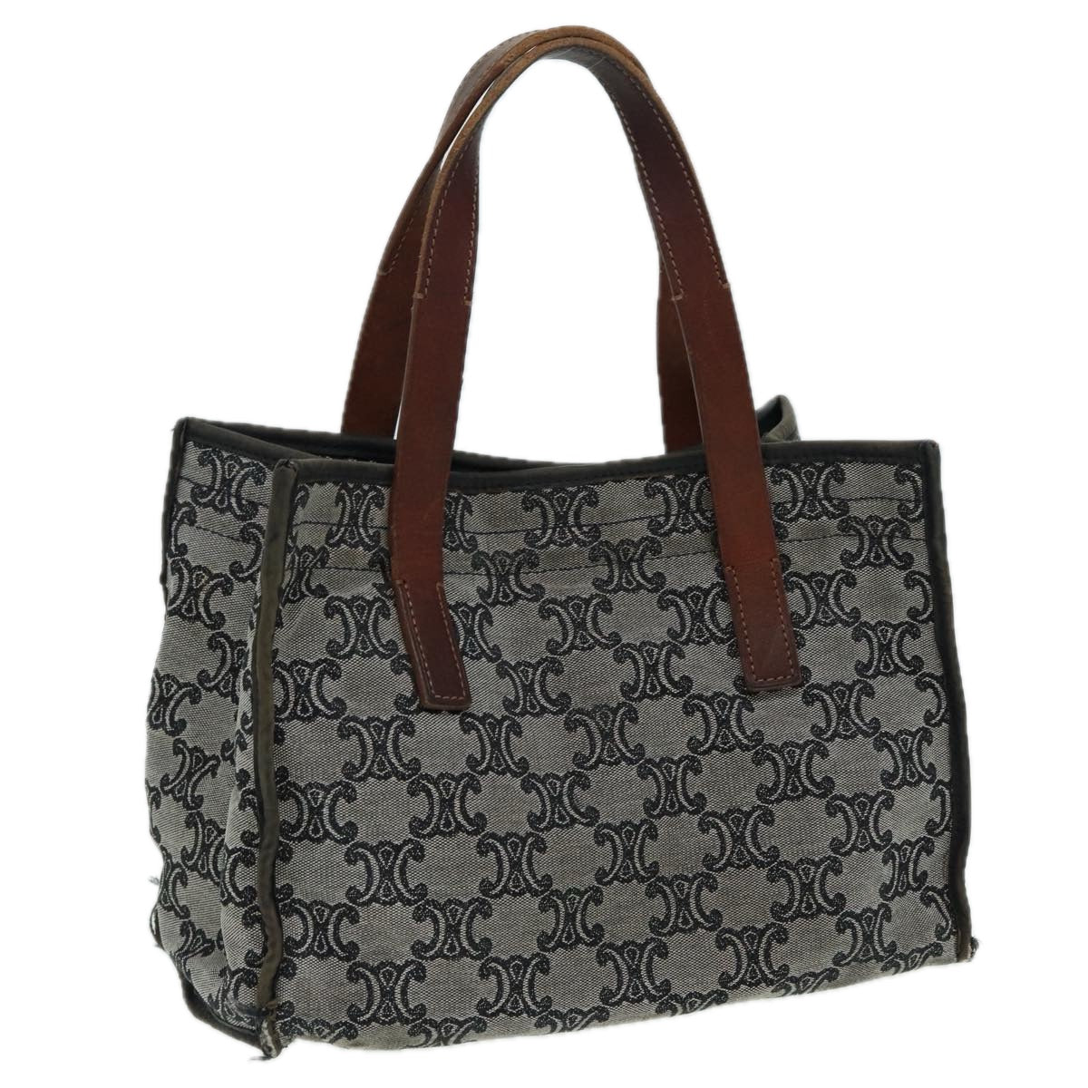 CELINE Paris Macadam Canvas Hand Bag Gray  83427