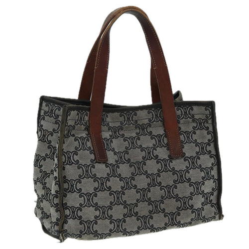 CELINE Paris Macadam Canvas Hand Bag Gray  83427