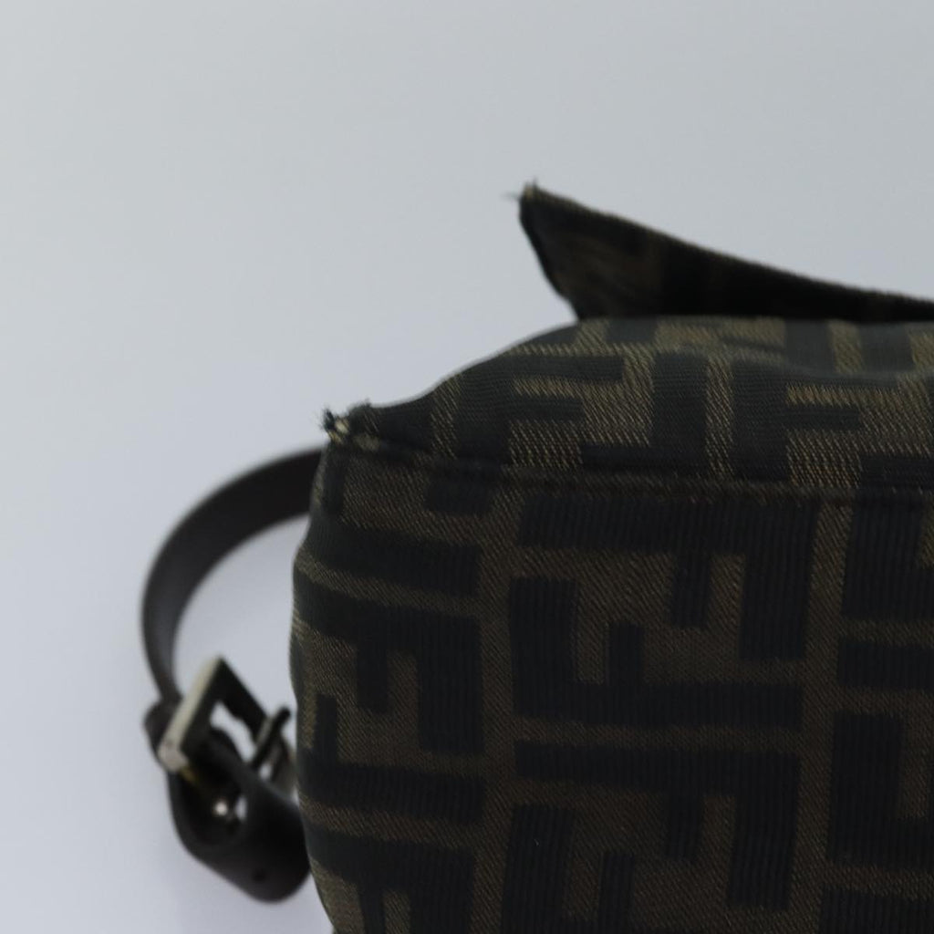 FENDI Zucca Canvas Mamma Baguette Shoulder Bag Brown Black83447