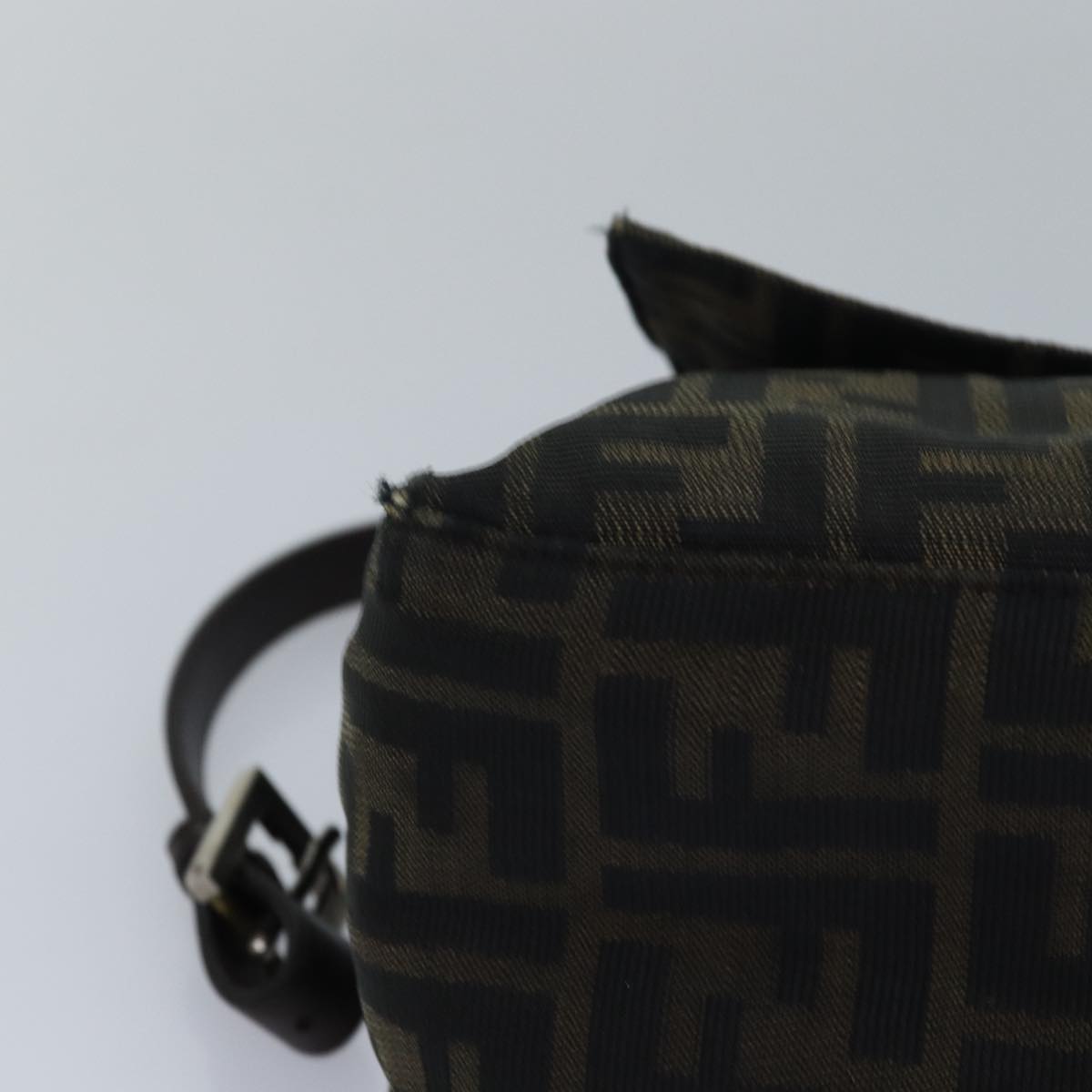 FENDI Zucca Canvas Mamma Baguette Shoulder Bag Brown Black83447
