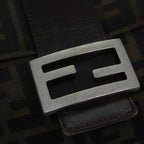FENDI Zucca Canvas Mamma Baguette Shoulder Bag Brown Black83447