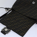 FENDI Zucca Canvas Mamma Baguette Shoulder Bag Brown Black83447