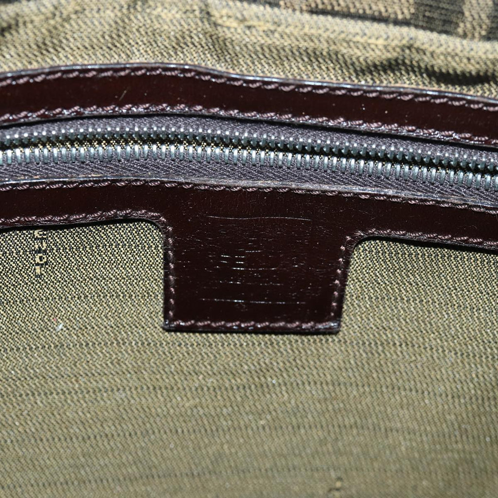 FENDI Zucca Canvas Mamma Baguette Shoulder Bag Brown Black83447