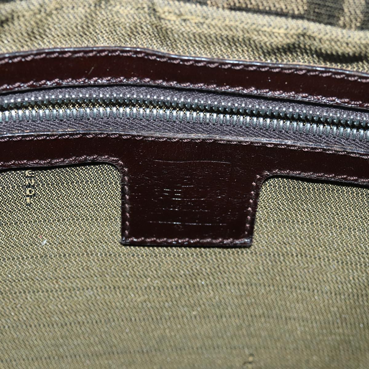 FENDI Zucca Canvas Mamma Baguette Shoulder Bag Brown Black83447