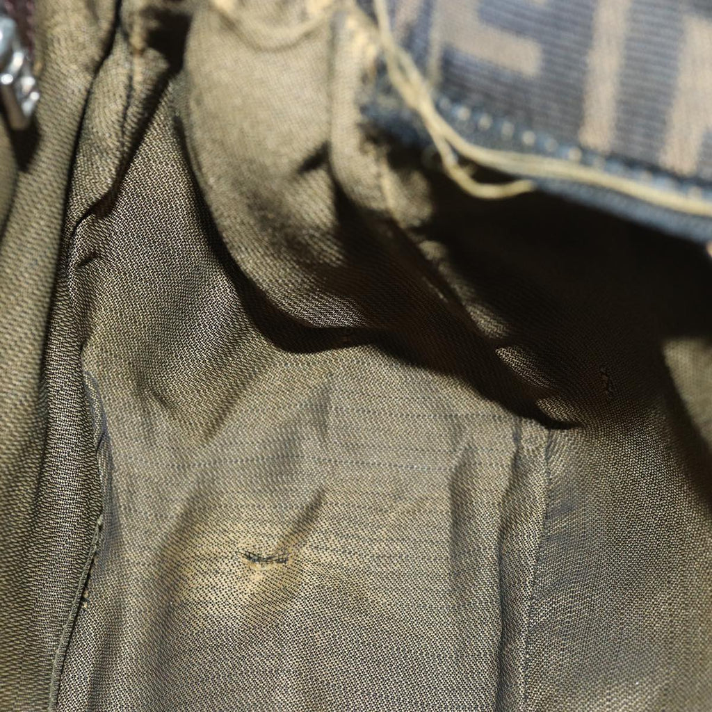 FENDI Zucca Canvas Mamma Baguette Shoulder Bag Brown Black83447