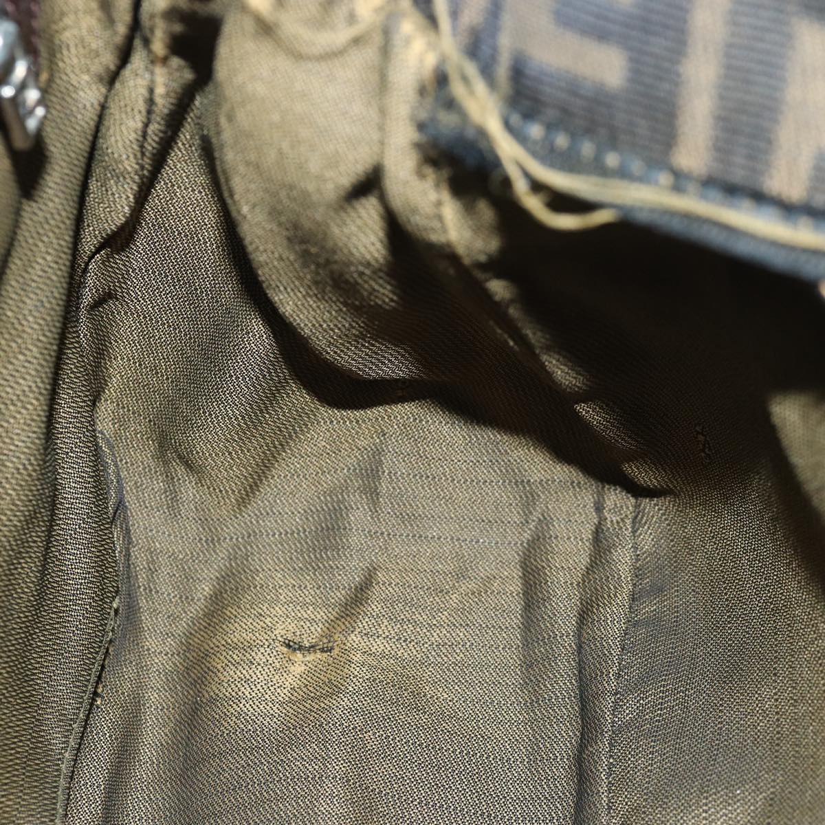 FENDI Zucca Canvas Mamma Baguette Shoulder Bag Brown Black83447