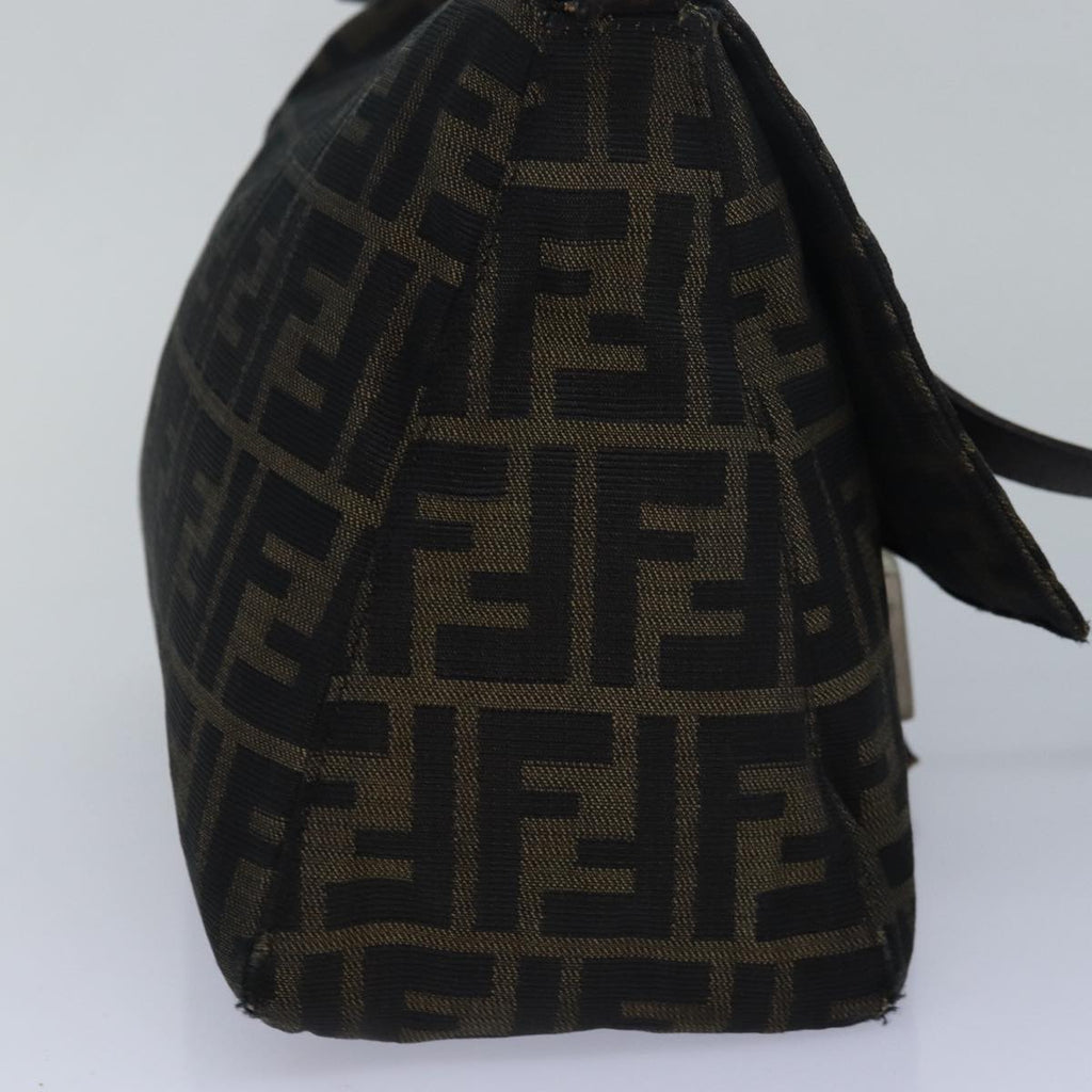 FENDI Zucca Canvas Mamma Baguette Shoulder Bag Brown Black83447