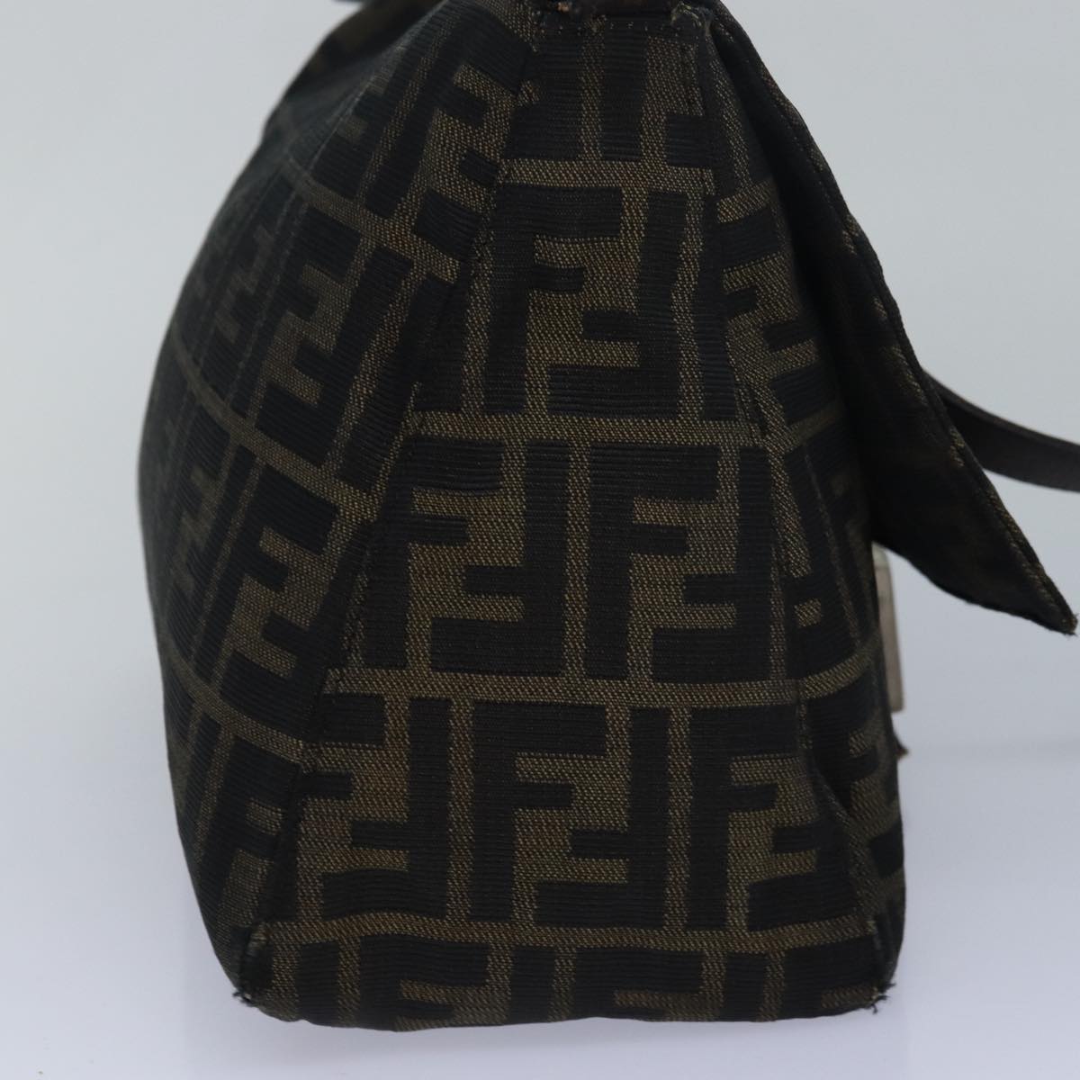 FENDI Zucca Canvas Mamma Baguette Shoulder Bag Brown Black83447