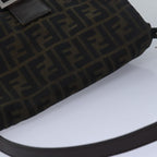 FENDI Zucca Canvas Mamma Baguette Shoulder Bag Brown Black83447