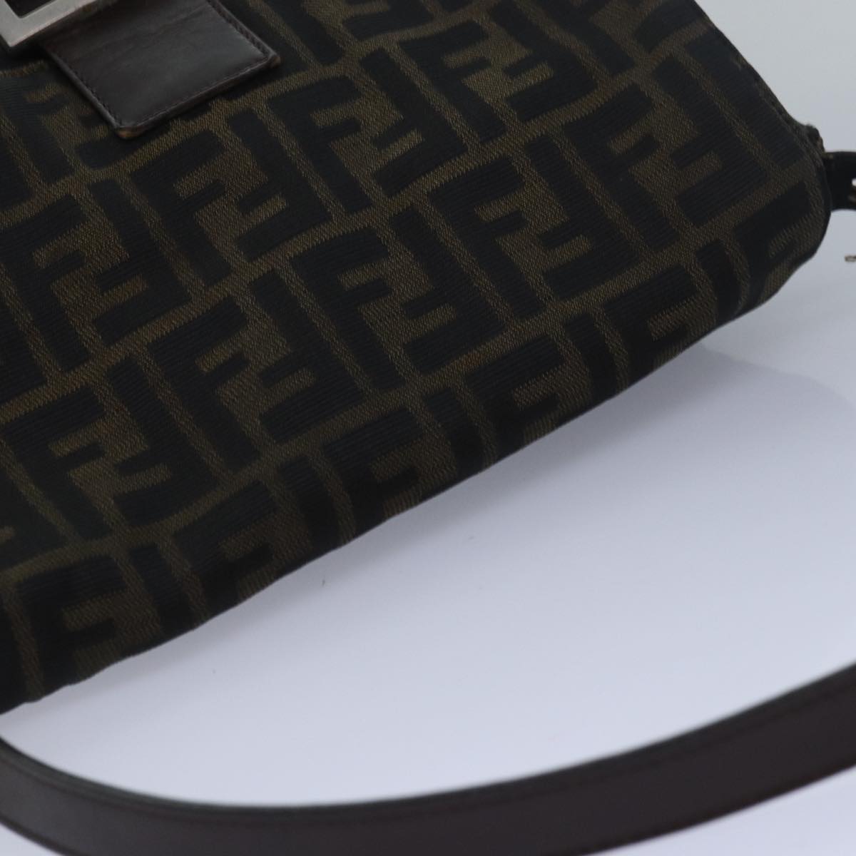 FENDI Zucca Canvas Mamma Baguette Shoulder Bag Brown Black83447