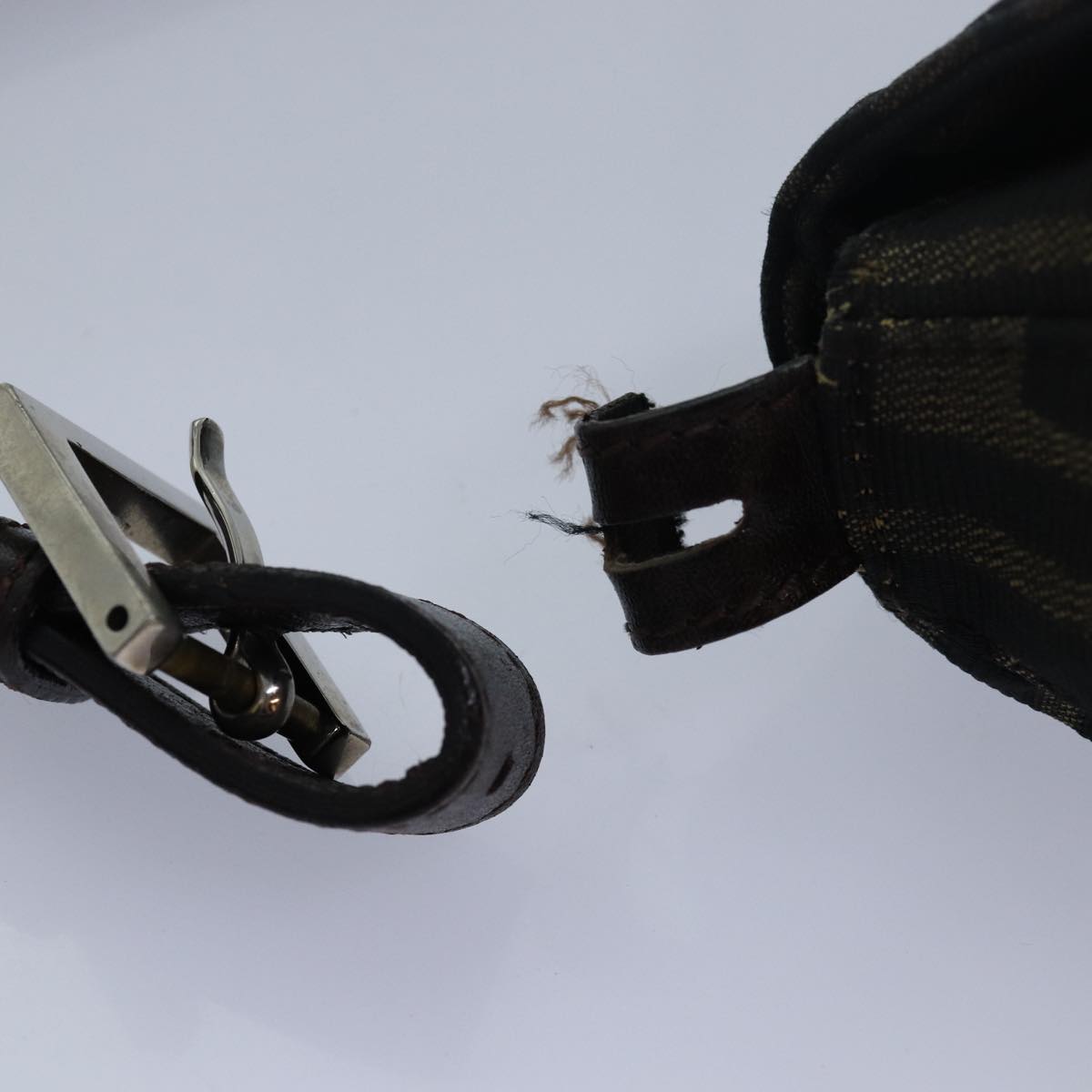 FENDI Zucca Canvas Mamma Baguette Shoulder Bag Brown Black83447