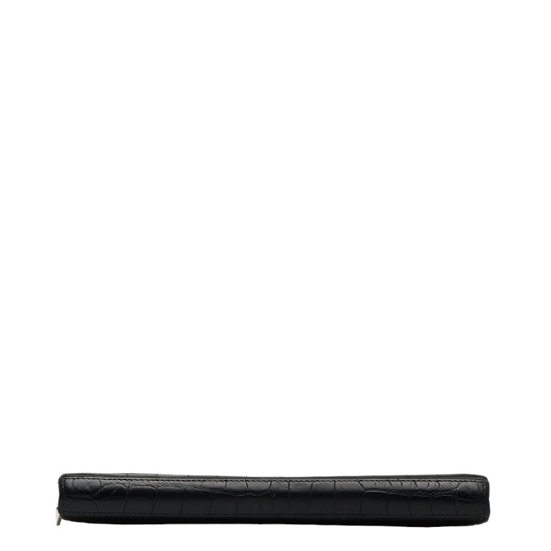 Saint Laurent Long Zip Wallet in Crocodile Black 328558