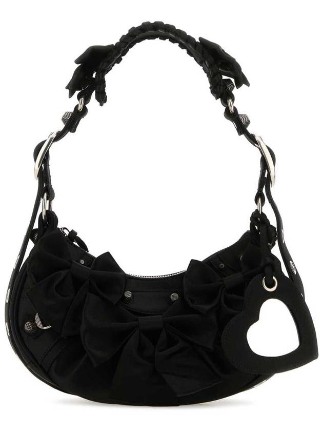 Balenciaga Le Cargol Fabric Shoulder Bag Black
