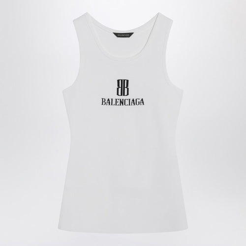 Balenciaga White Nano Bb Tank Top Women