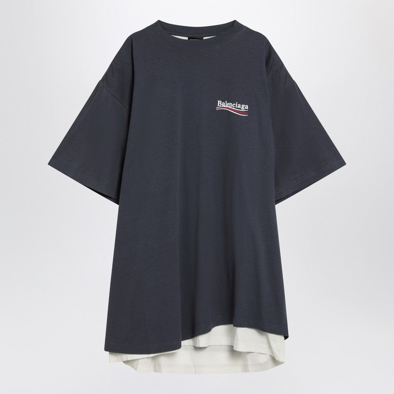 Balenciaga Double T-Shirt Political Campaign Navy/White Men