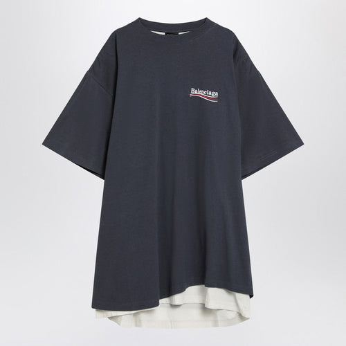 Balenciaga Double T-Shirt Political Campaign Navy/White Men