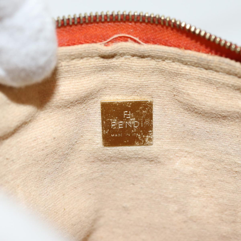 FENDI Zucchino Canvas Hand Bag Enamel Orange83668