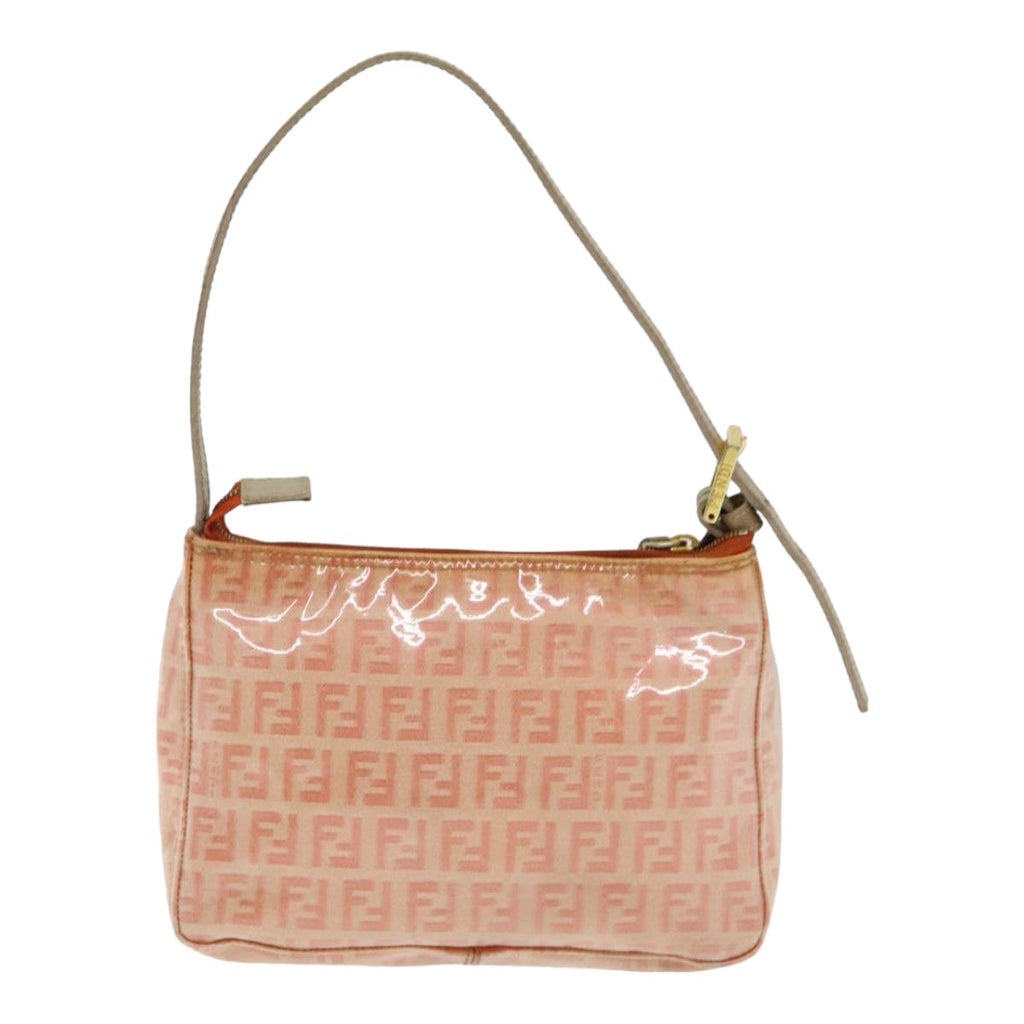 FENDI Zucchino Canvas Hand Bag Enamel Orange83668