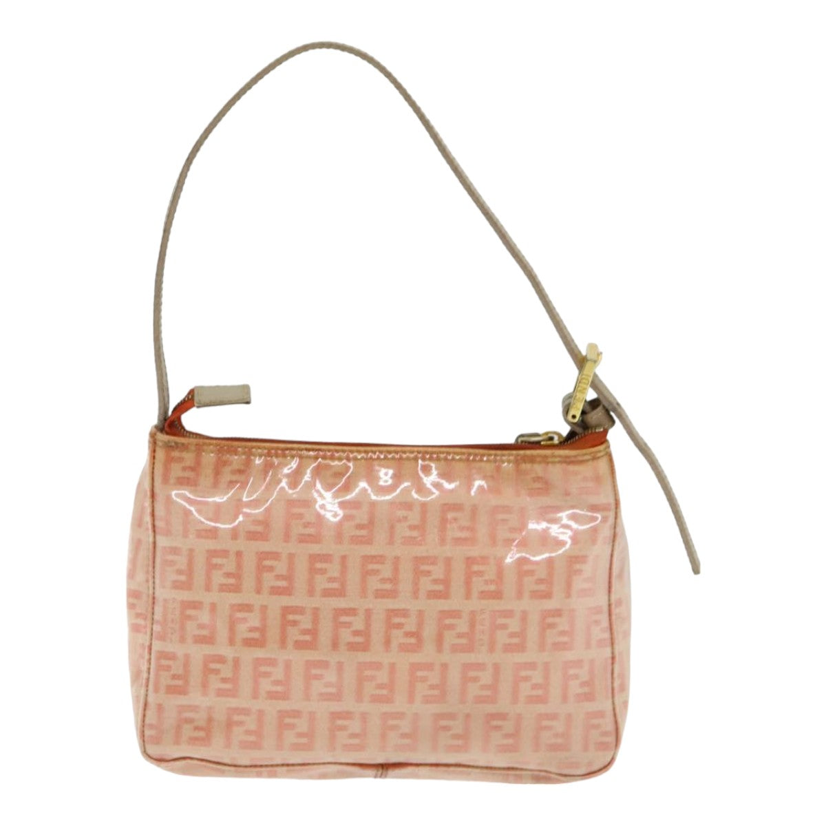 FENDI Zucchino Canvas Hand Bag Enamel Orange83668