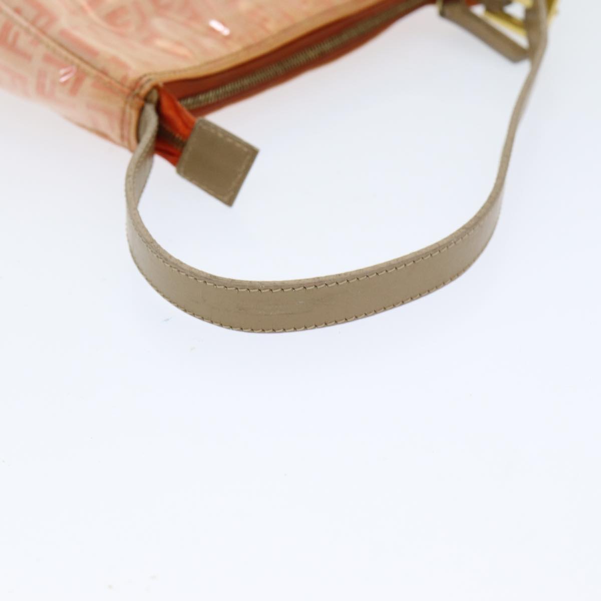 FENDI Zucchino Canvas Hand Bag Enamel Orange83668