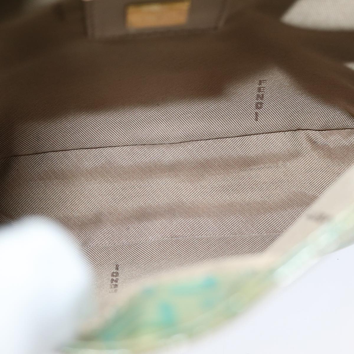 FENDI Zucchino Canvas Mamma Baguette Hand Bag Enamel83669