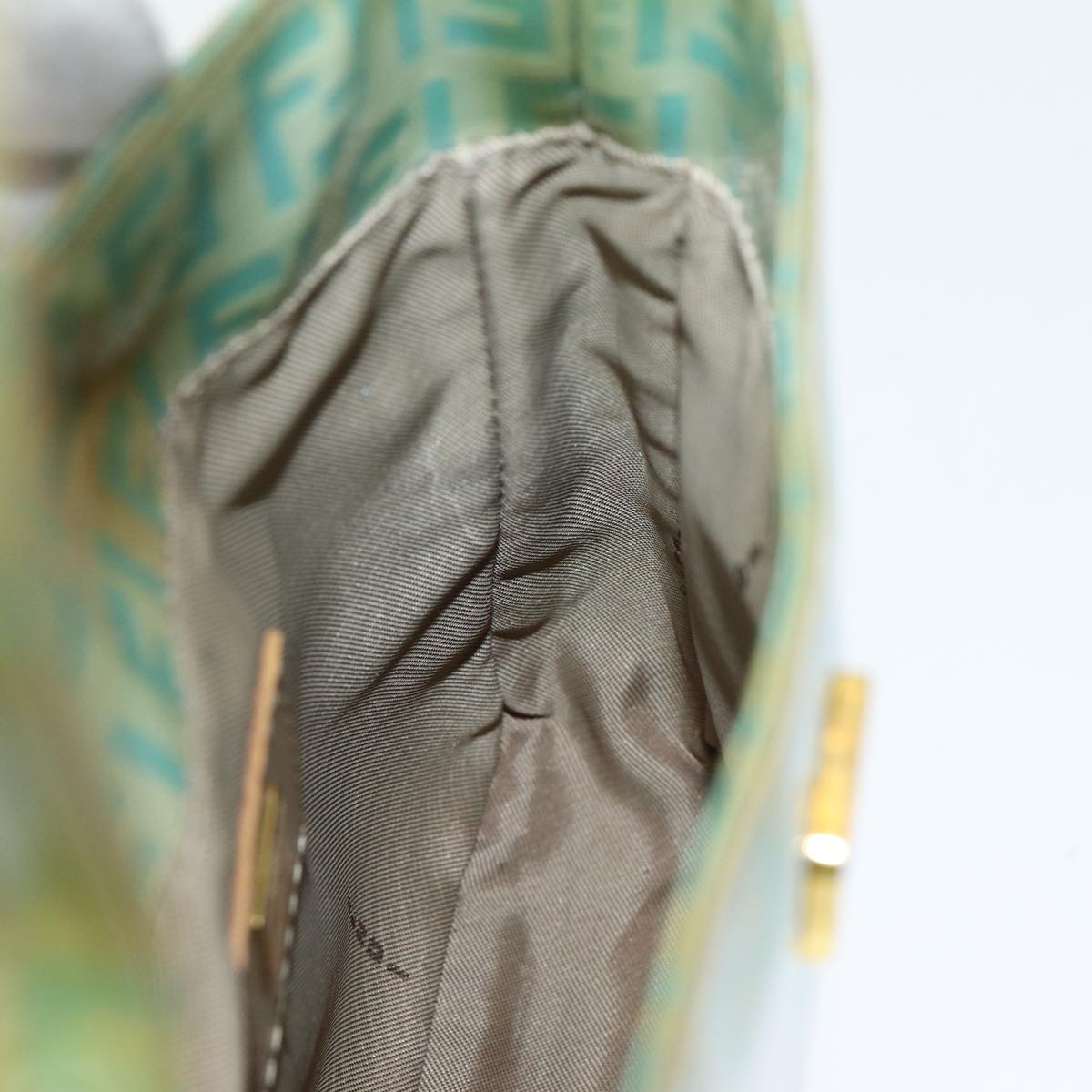 FENDI Zucchino Canvas Mamma Baguette Hand Bag Enamel83669