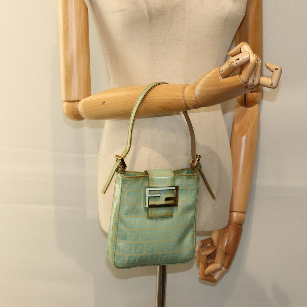 FENDI Zucchino Canvas Mamma Baguette Hand Bag Enamel83669
