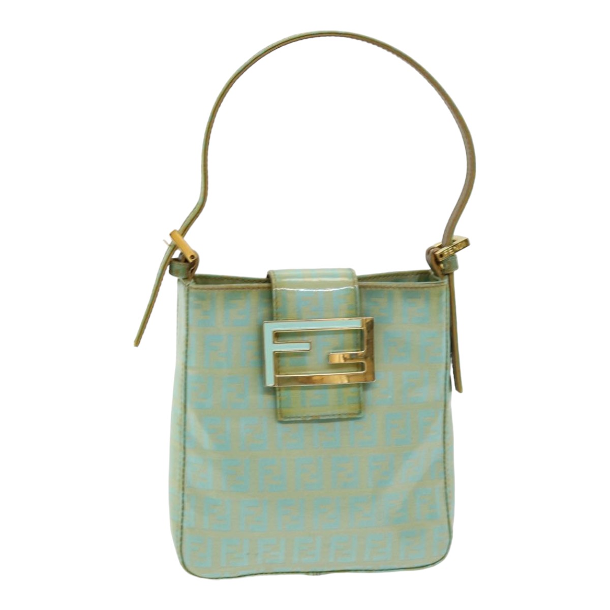 FENDI Zucchino Canvas Mamma Baguette Hand Bag Enamel83669