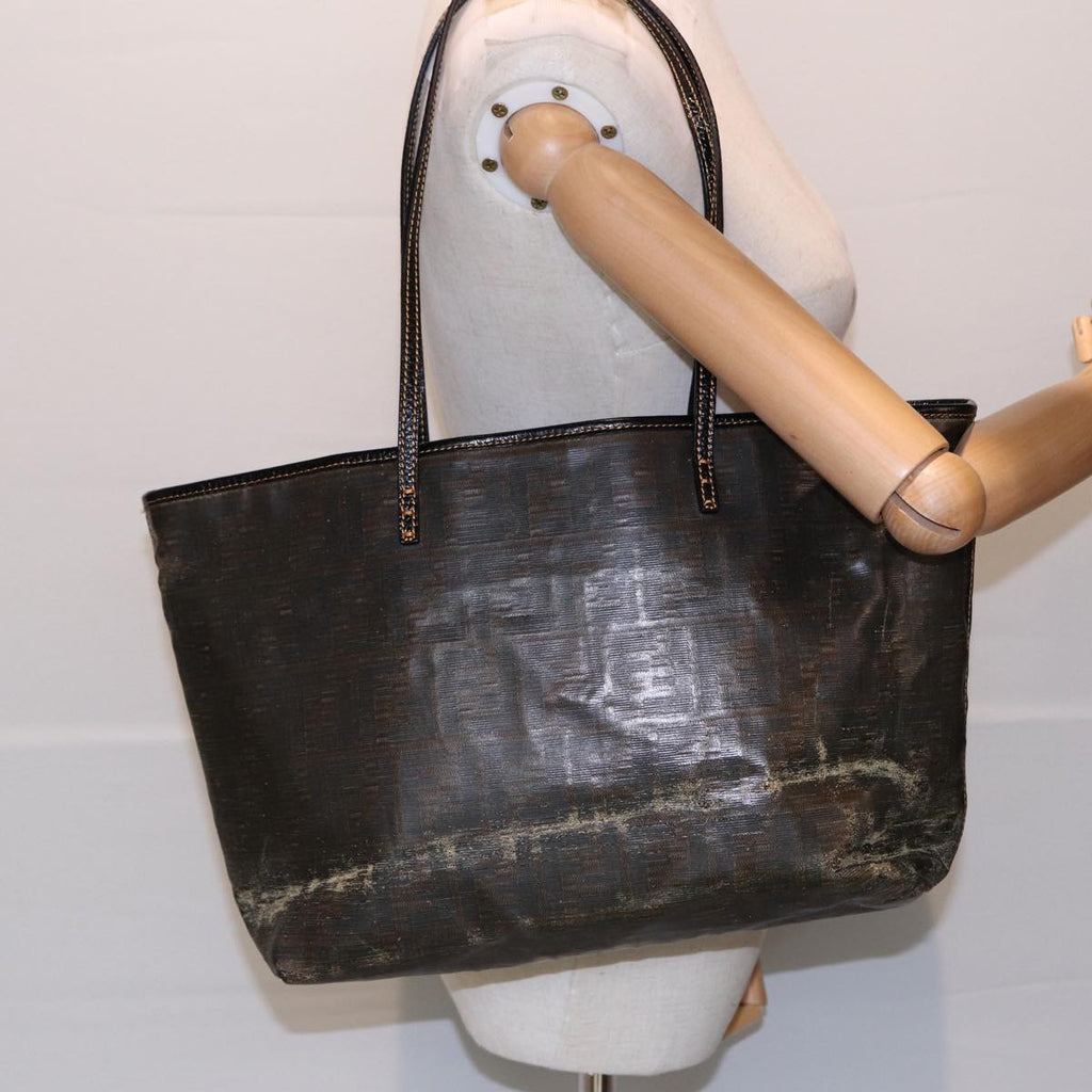 FENDI Zucca Canvas Tote Bag Brown Black83688