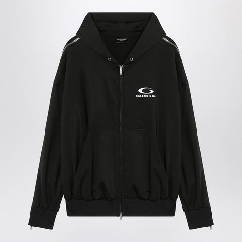 Balenciaga Black Zip-Up Sweatshirt Loop Sports Icon Women