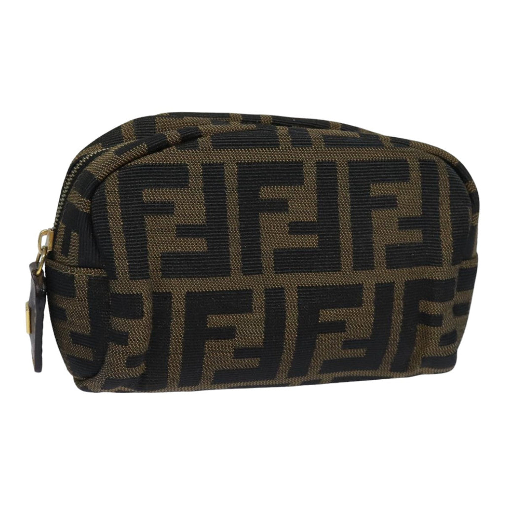 FENDI Zucca Canvas Pouch Black Brown83766
