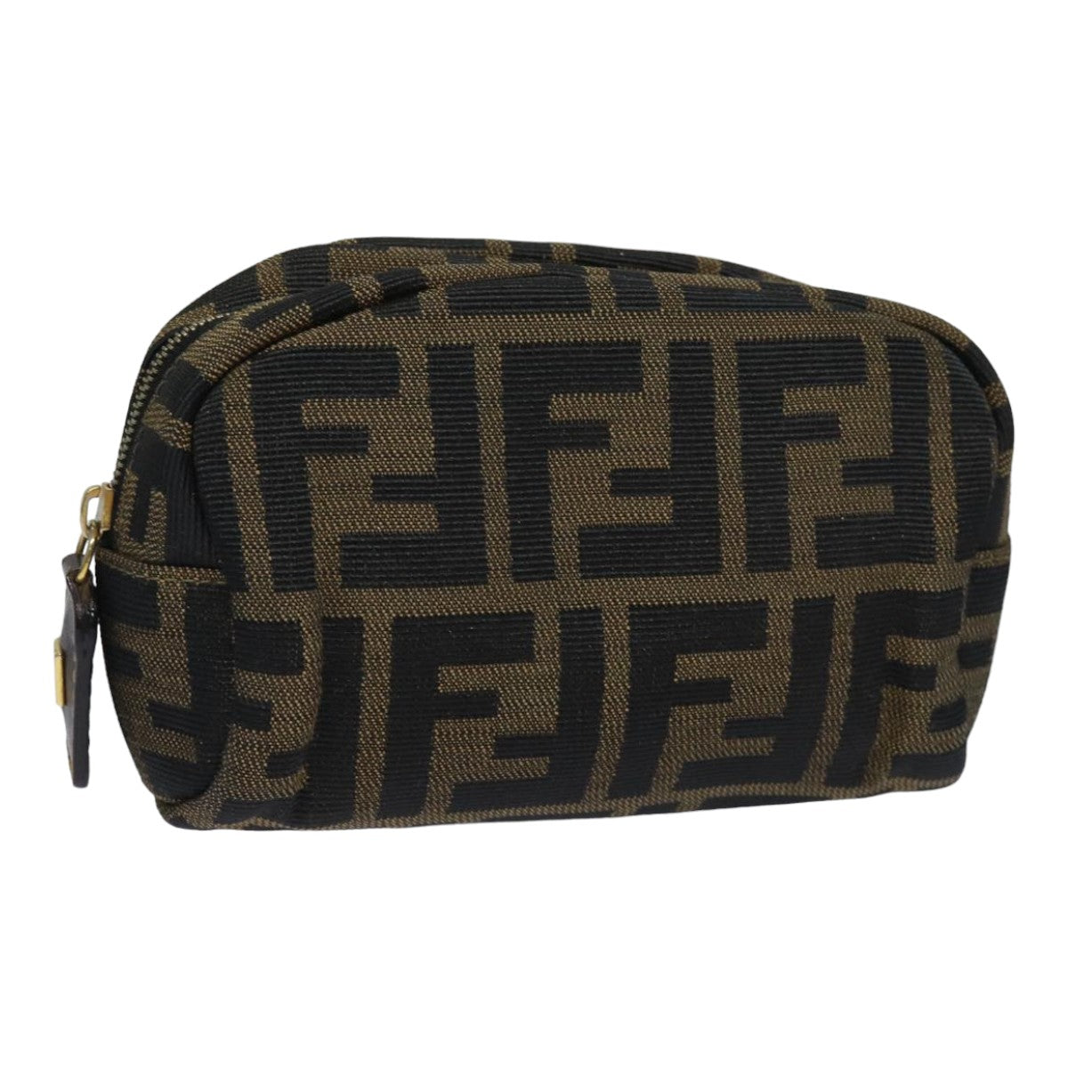 FENDI Zucca Canvas Pouch Black Brown83766