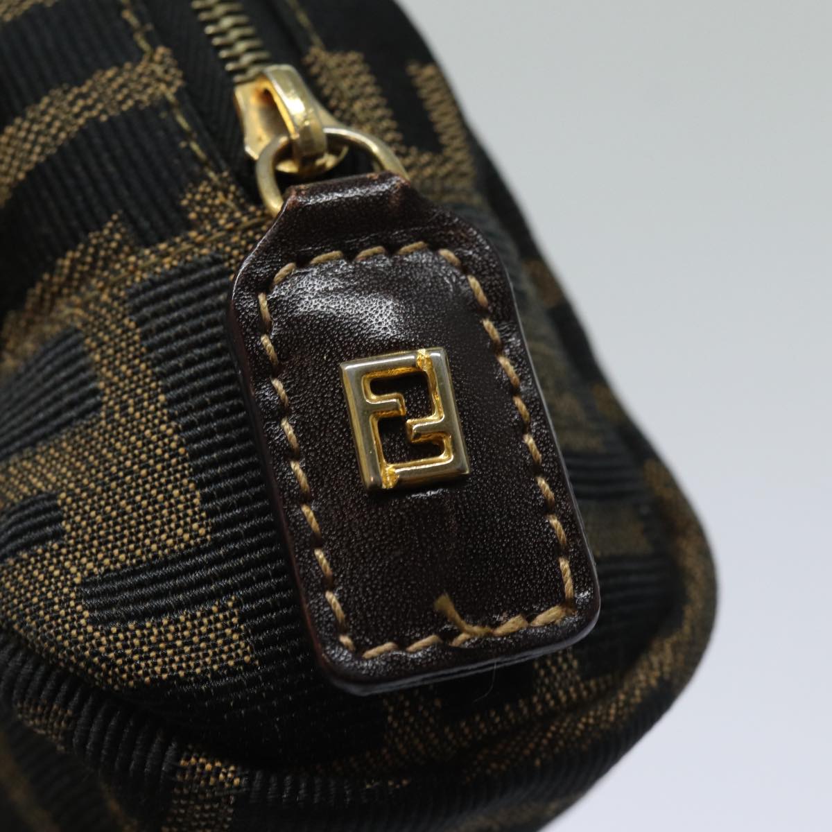 FENDI Zucca Canvas Pouch Black Brown83766