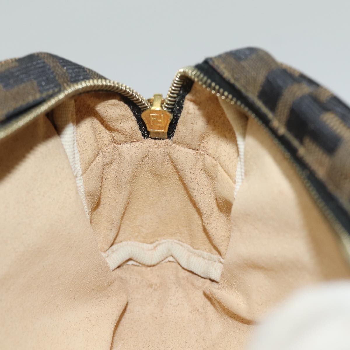 FENDI Zucca Canvas Pouch Black Brown83766