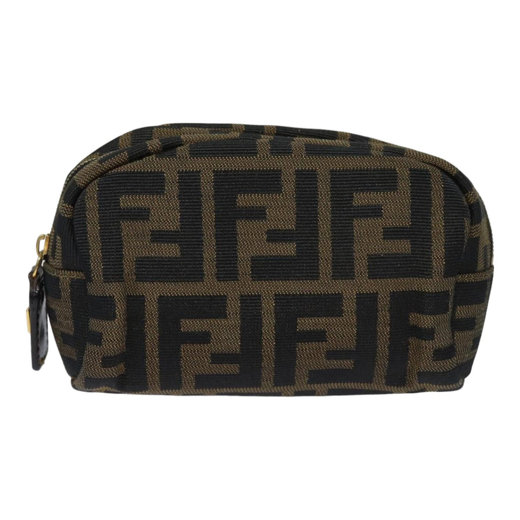 FENDI Zucca Canvas Pouch Black Brown83766
